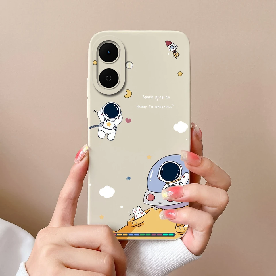 Cartoon Astronaut Cactus Anti-Fingerprint Creative Back Cover Case
