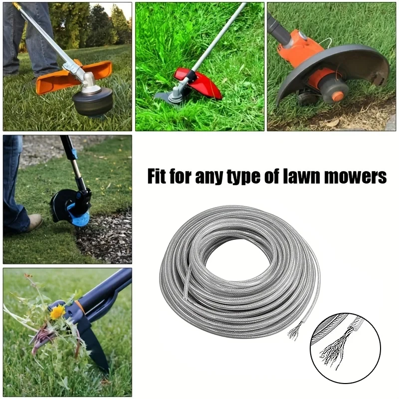 

LUSQI 5M/10M/15M*2.0/2.4/2.7/3.0mm Grass Steel Wire Nylon Trimmer Line Lawn Mower Tool Accessories Beater Rope Garden Crafts