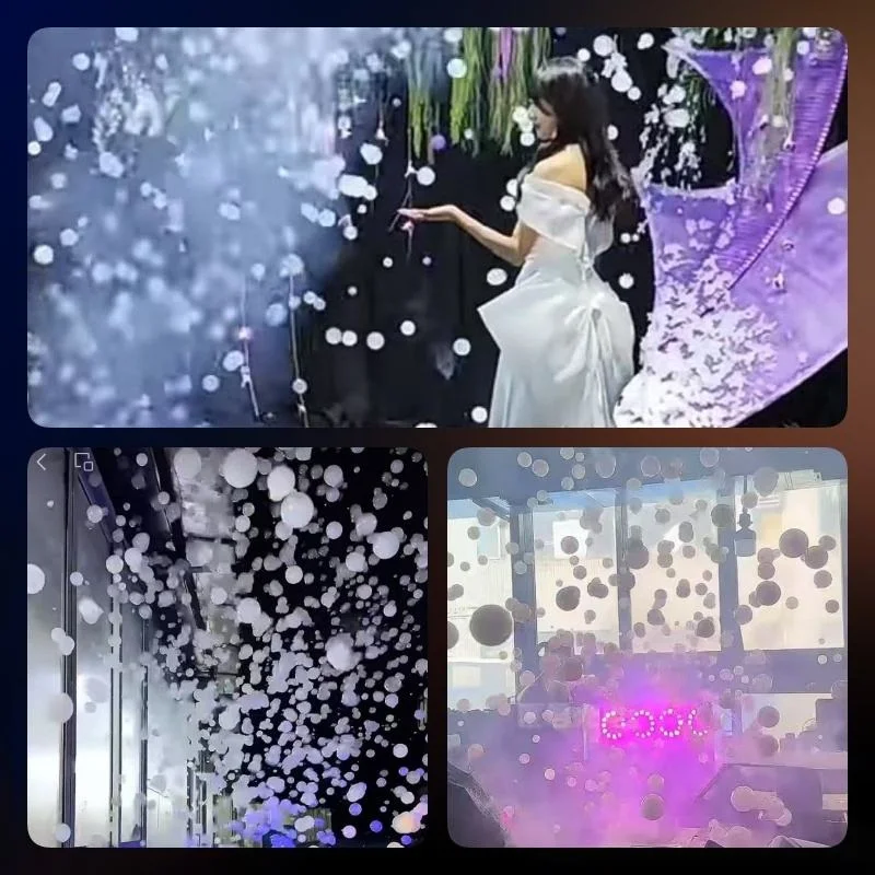 Stage LED Disco Light 1500W Fog Bubble Machine Smoke Bubble Machine Remote Contr