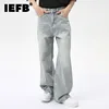 IEFB High Street Men's Jeans New Casual Washed Light Straight Male Denim Pants Wide Leg Loose Trousers Chic Summer 9C6317 1