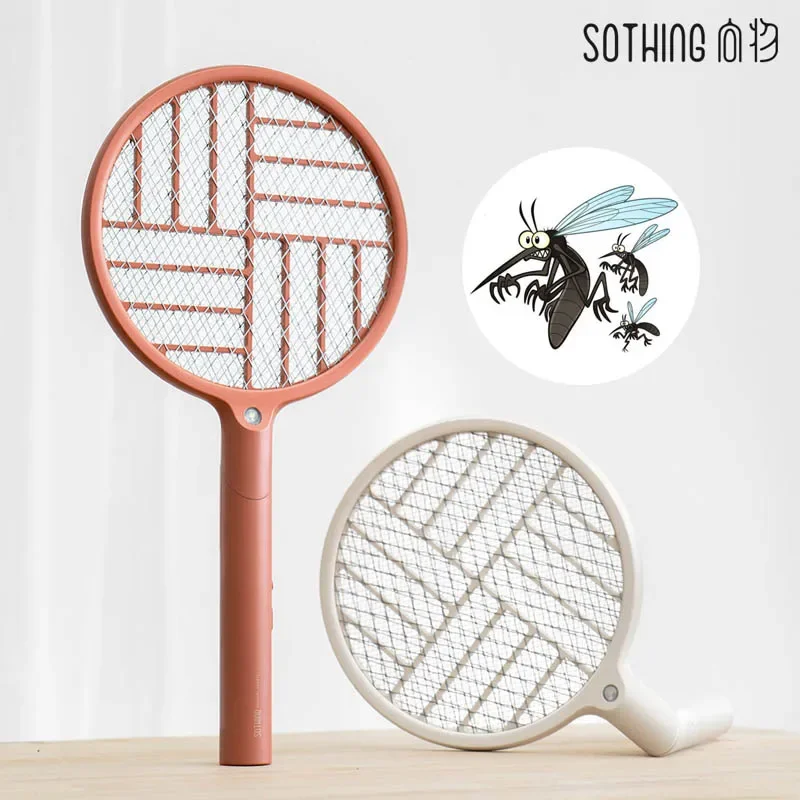 

Sothing Electric Mosquito Swatter LED Rechargeable Collapsible USB Charging 3-layer Net Fly Mosquito Zapper Swatter Killer