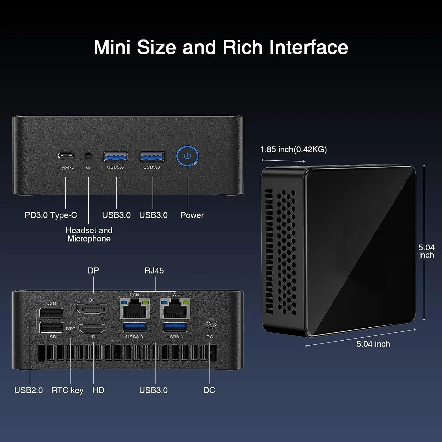 SZBOX AMD Ryzen 7 7735HS MINI PC Windows 11 Pro DDR5 4800Mhz NVME SSD PCle 4.0 WIFI6 BT5.0 Desktop Gaming Computer 4