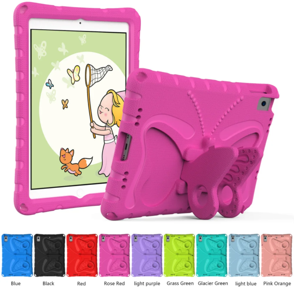 EVA Kids Butterfly 3D Stand Shockproof iPad Case with Cartoon Design