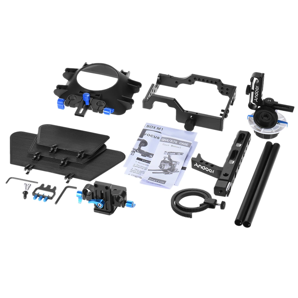 Description Picture 5 of itemC500 Aluminum Alloy Camera Camcorder Video Cage Rig Kit Film Making System w/ Matte Box + Follow Focus + Handle + 15mm Ro