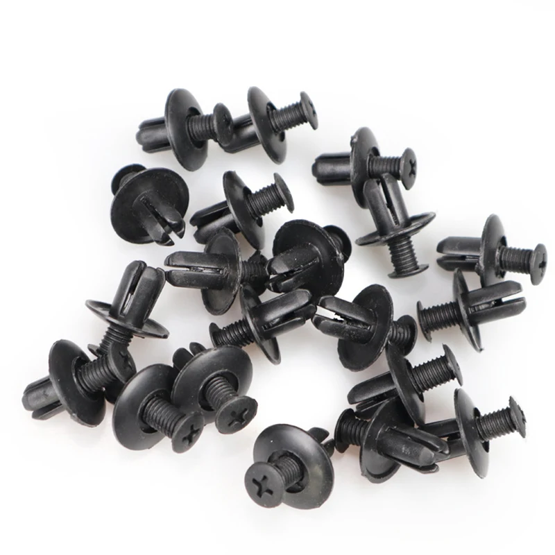 Rivetto in Plastica, 100 Pezzi Nero 8 Mm Rivetti Parafango per Paraurti Auto Clip in Plastica Elementi di Fissaggio Accessori per Auto