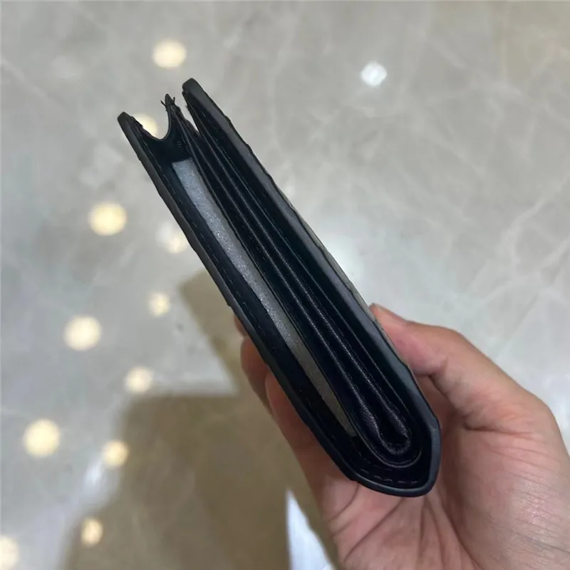 Authentic Exotic Alligator Leather Classic Black Men's Short Card Holders Genuine Real Crocodile Skin Male Small Bifold Wallet 4