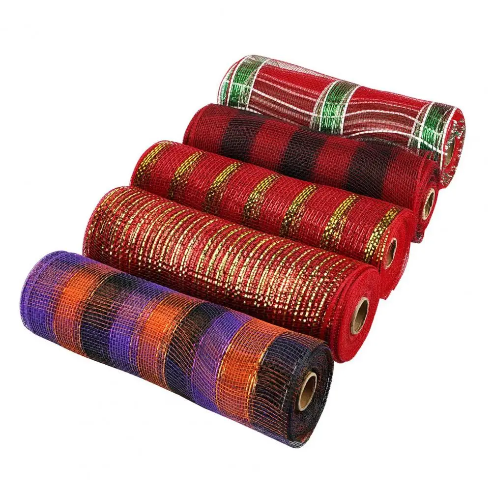1 Rotolo Glitter Mesh Ribbon Albero Di Natale Ribbon Party Wedding Christmas Tree Decor Gift Wrapping Ribbon Nastri In Poly Mesh Fai Da Te