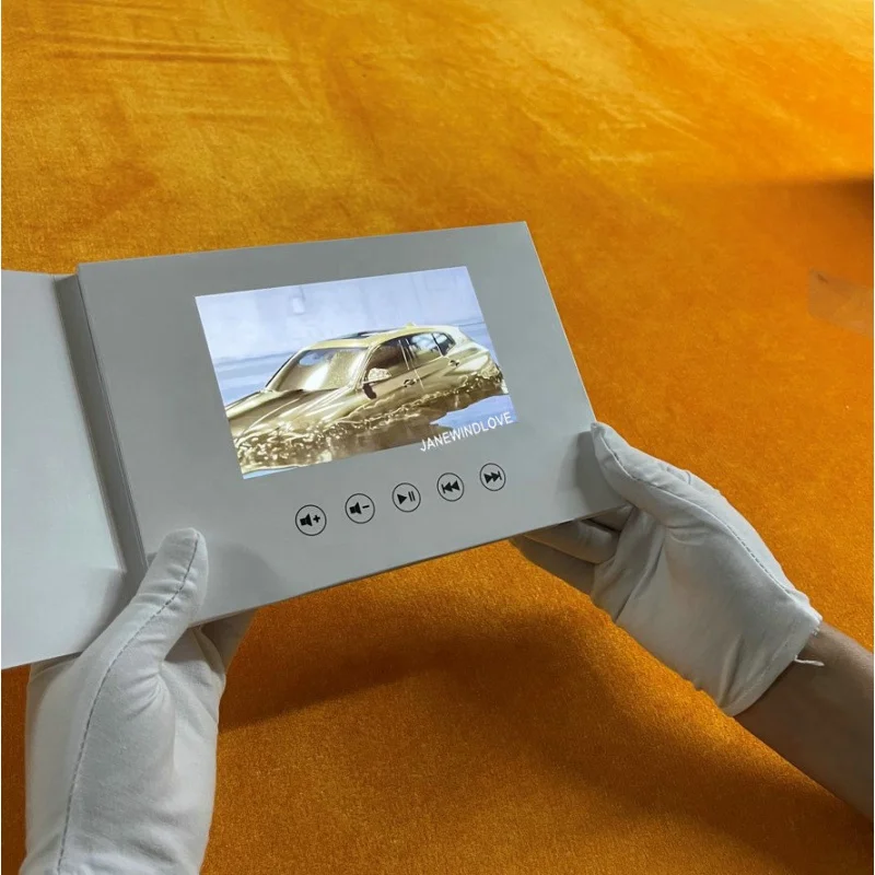 맞춤형 비디오 소책자 수제 비디오 브로셔 하이 퀄리티, 6 인치 ips LCD 인사 카드 디지털 비디오 플레이어, 배송 준비 완료