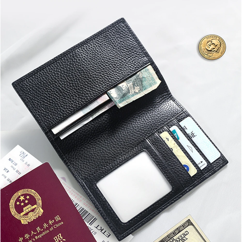 Porta passaporto in pelle bovina al 100% in vera pelle di fabbrica con lettere incise per uomo e donna, porta passaporto con nome personalizzato, porta carte da viaggio - immagine 6