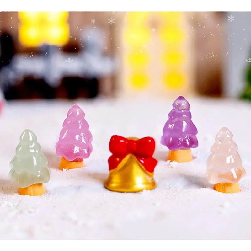 Description Picture 4 of item10Pcs Luminous Tree Christmas Ornament Plants Micro Landscape Figure Glowing Miniature Statue Potted Mini Garden Accessories