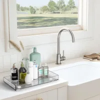 Acrylic Rectangular Transparent Tray For Makeup, Washing, Storage, Kitchens, Fruits, Snacks, And Various Uses 1