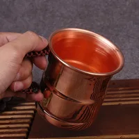 Tasse à lait de bière en cuivre pur fabriquée à la main, poignée tissée, Mule d'eau de moscou épaissie, tasse de petit déjeuner de 400 ml, vaisselle à boissons de moscou 4