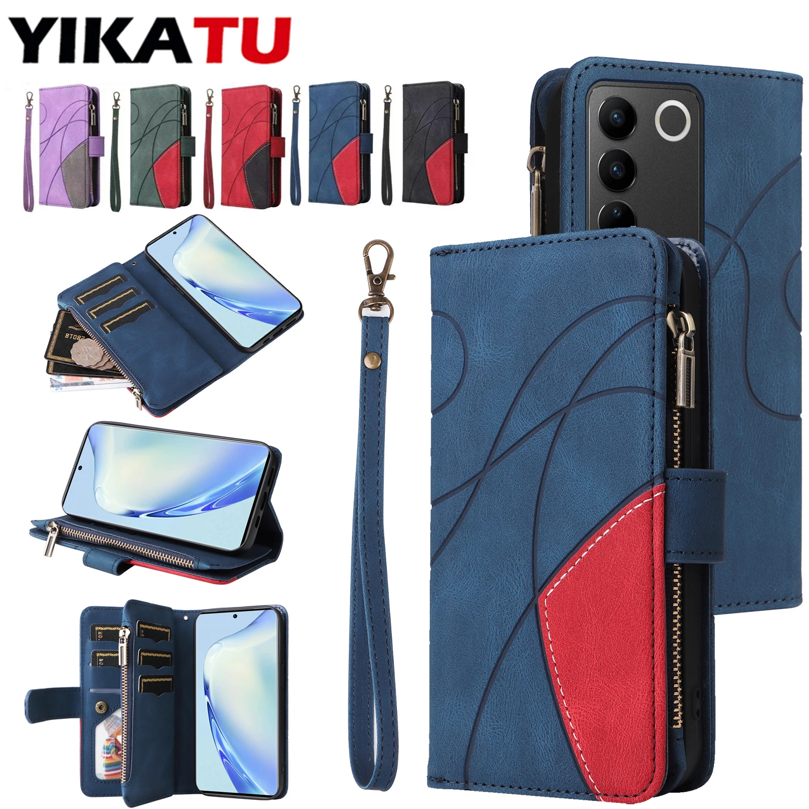 Elegant Leather Wallet Case with Flip Card Holder - Universal Design