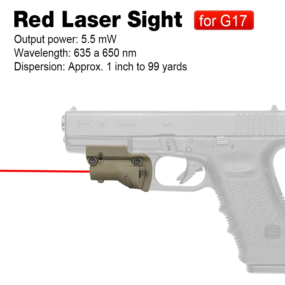 

Tactical Red Laser Aimer Laser Sight for all glocks Laser Pointer For G And BARAK Pistols With Lateral Grooves HS20-0019