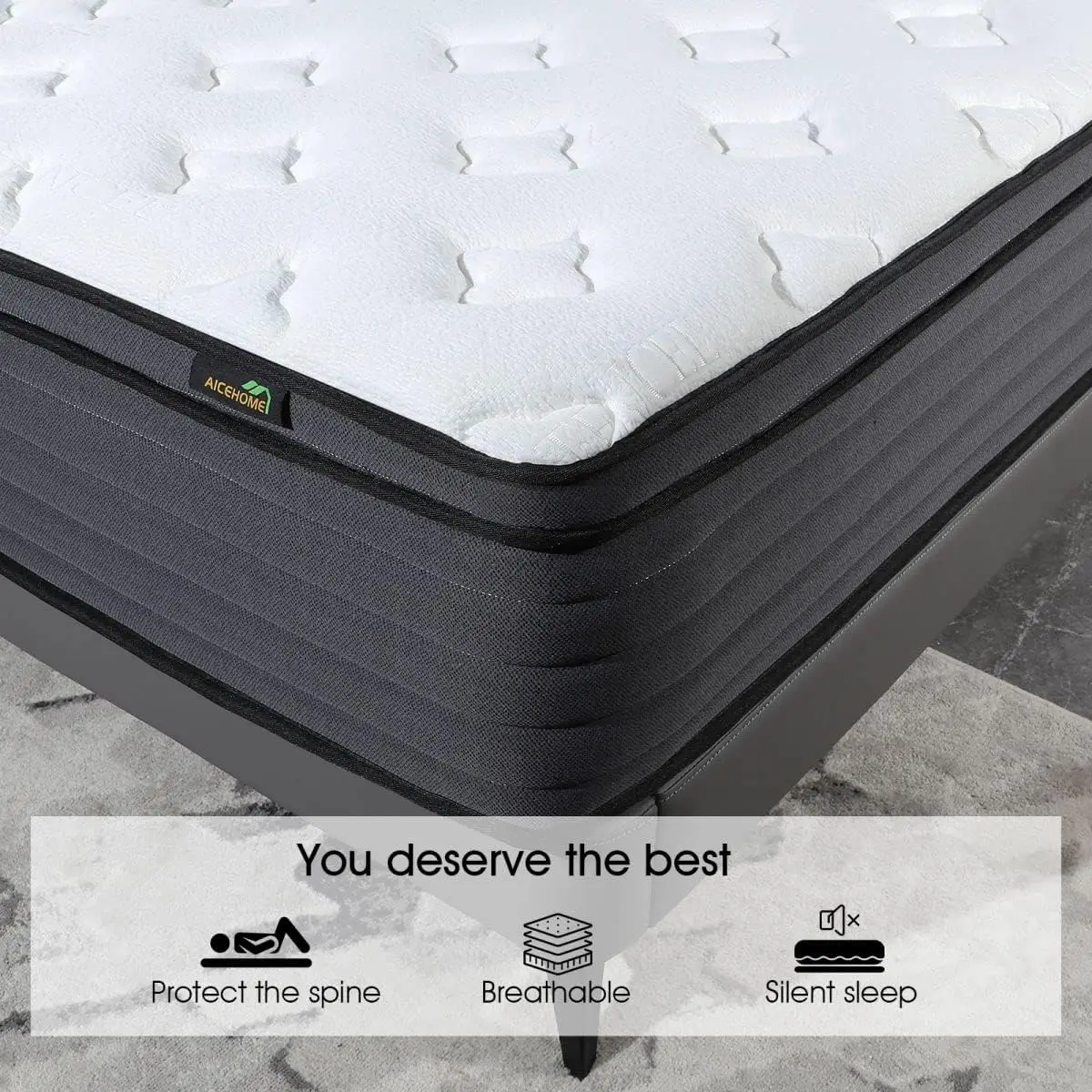 Full Mattress, Hybrid Mattress High Density Foam Individually Wrapped Pocket Coils Mattresses,Motion Isolation Medium Firm Full 6