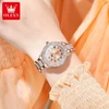 OLEVS 9943 Womens Watch Original Fashion Quartz Watch Roman Inlaid Zircon Dial Reloj Waterproof Luminous  Ladies Watch Box 5