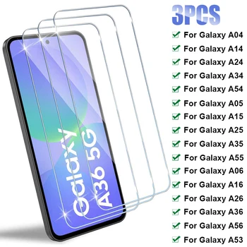 3PCS Tempered Glass for Samsung Galaxy A16 A36 A56 A06S A26 Screen Protector for Samsung A55 A35 A25 A15 A05S A54 A34 A53 A14 5G 1