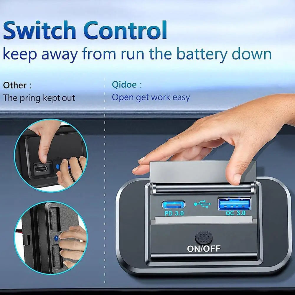 

Сетевое зарядное устройство с двумя USB-портами и поддержкой быстрой зарядки, 12/24 в