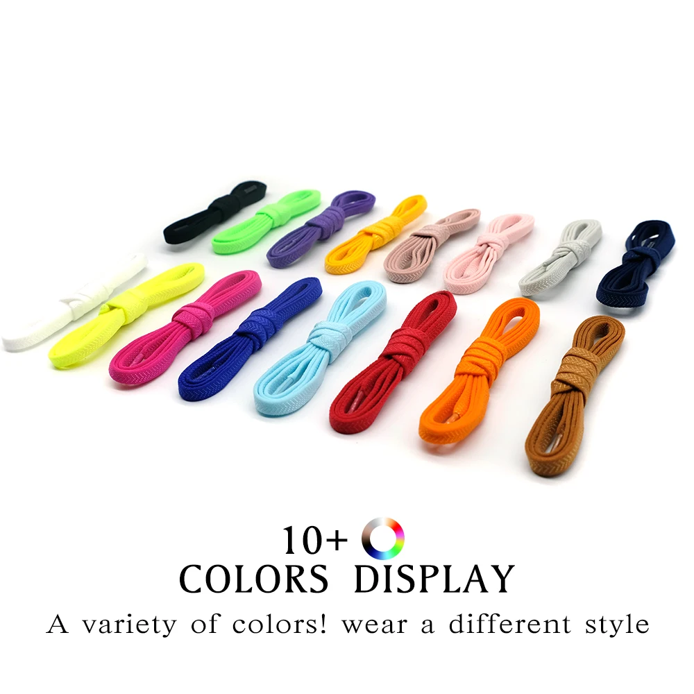 No Tie Shoelaces with Metal Lock – Flat Elastic Laces Adults and Kids Sneakers, Quick Wear Shoe Strings for Lazy Day_voghion.com