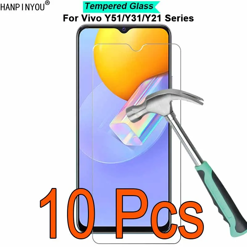 

10 шт./лот для Vivo Y22 Y51 2020 Y51a Y31 Y53s Y21 Y21s твердость 9H 2.5D Закаленное стекло Защитная пленка для экрана