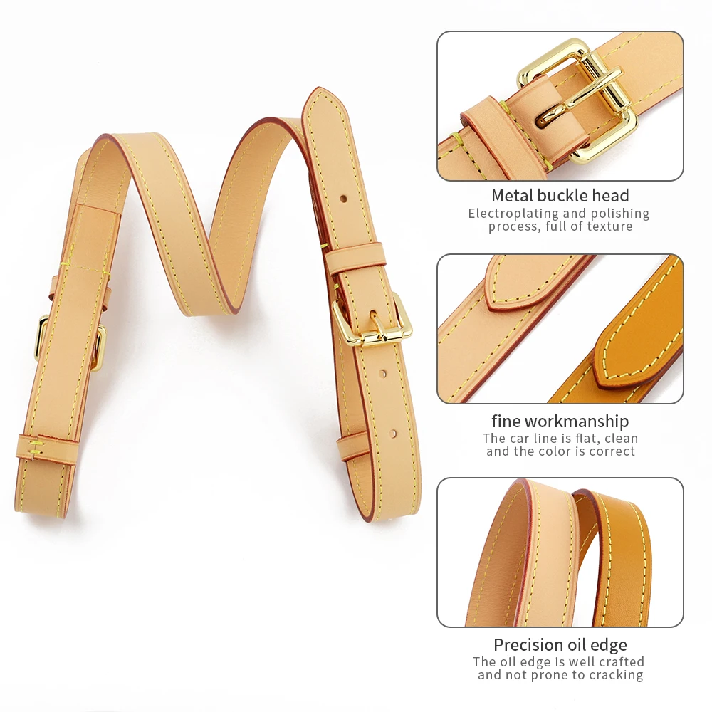 Genuine Leather Bag Straps Women Handbag Handle Belt Shoulder Crossbody Bag Strap DIY Replacement Strap Bag Part Belt for Bags