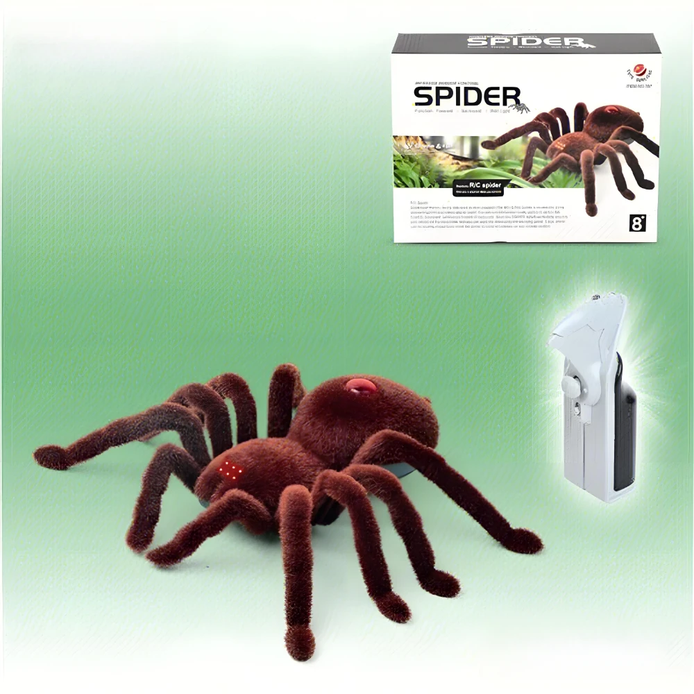 Infrared Remote Control Spider Toy Soft Plush Simulation Animal Crawling Action Pranks RC Toys for Kids Boys Girls Gifts remote control insect toys,remote control toy