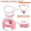 TYRY.HU Baby Portable Toilet Multifunction Pot Silicone Baby Folding Potty Training Seat 3 in 1 Travel Training Chair Toilet Pot 2