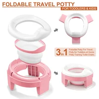 TYRY.HU Baby Portable Toilet Multifunction Pot Silicone Baby Folding Potty Training Seat 3 in 1 Travel Training Chair Toilet Pot 2
