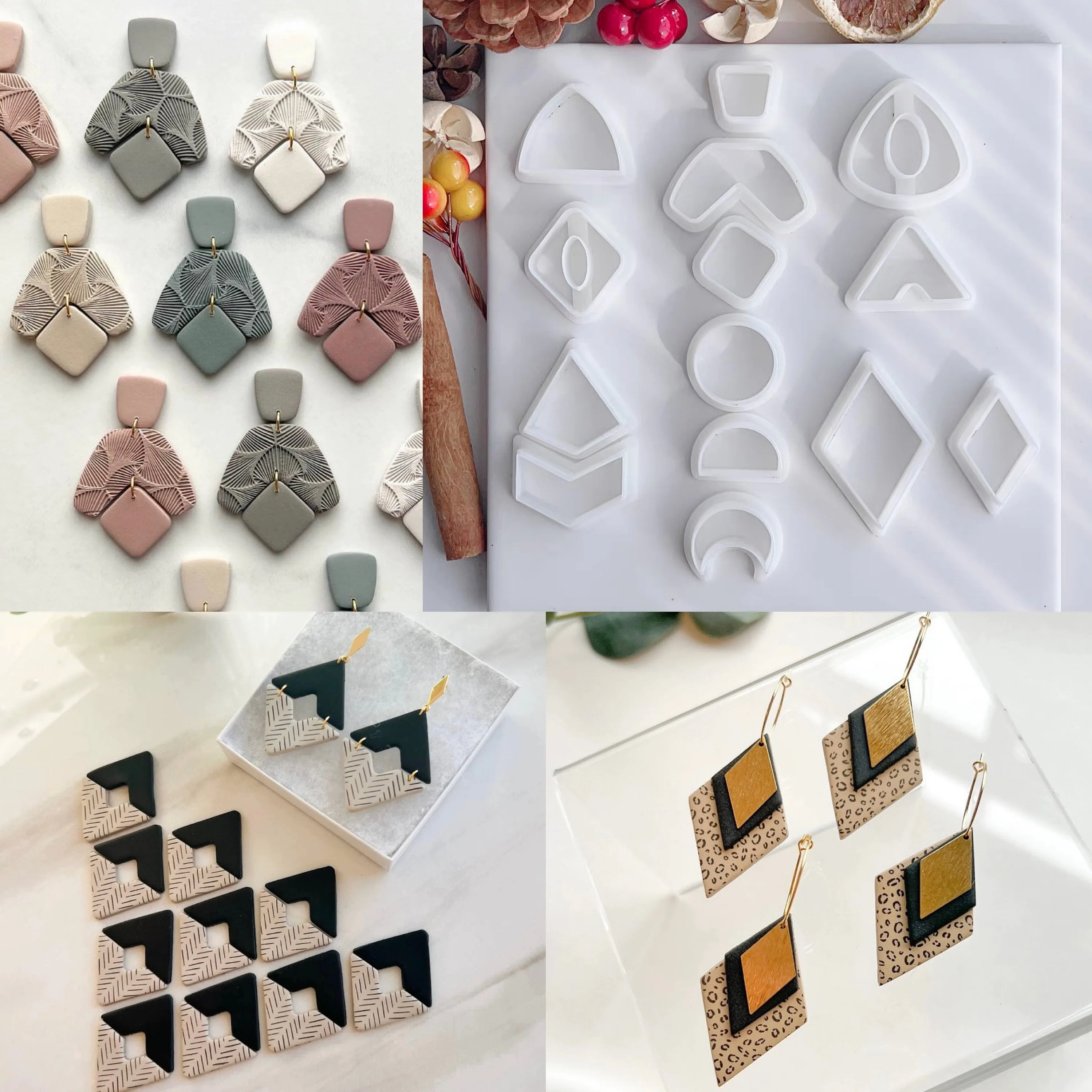 

Geometric Shape Soft Pottery Polymer Clay Cutter Ellipse Hollow French Earrings Cut Mold For Earring Jewelry Pendant Makings