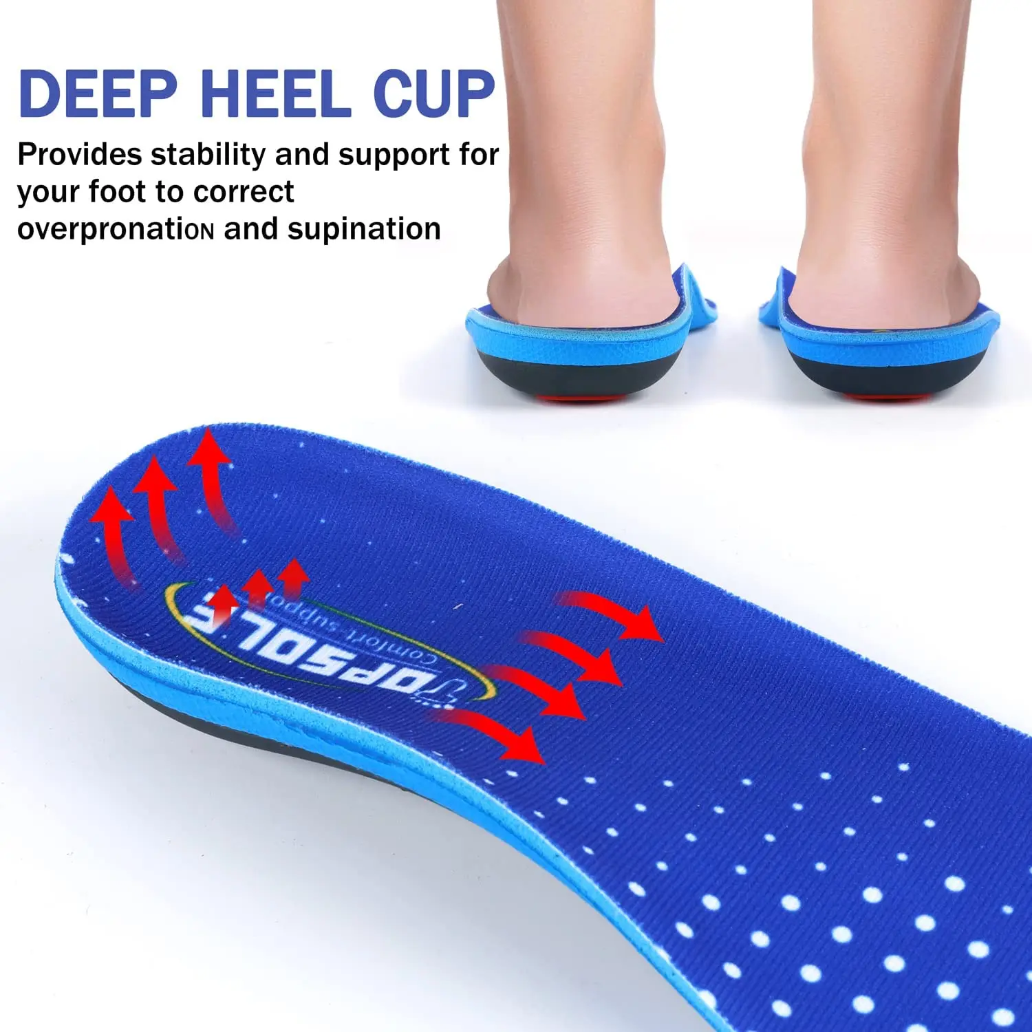 TOPSOLE Orthotic High Arch Support Insoles Comfort Sport Insert for Flat Feet Plantar Fasciitis Foot Valgus Over for Men Women
