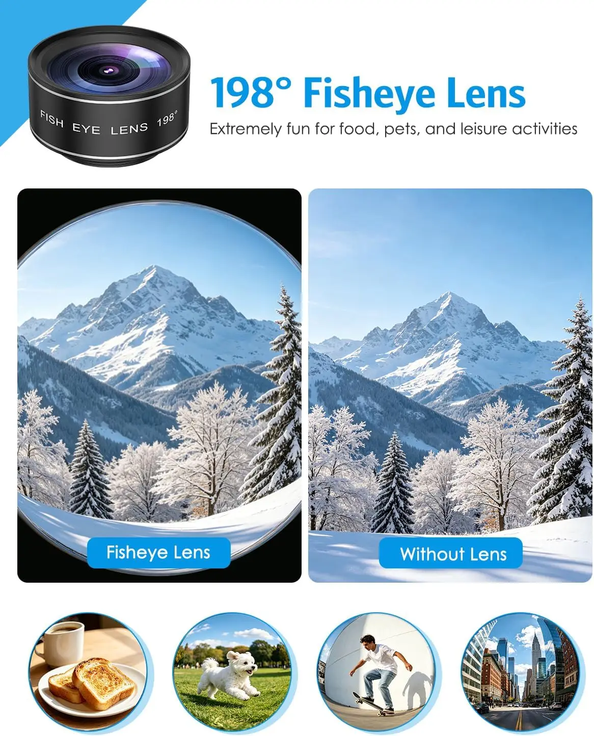 Universal 7-in-1 Clip-On Smartphone Camera Lens Kit – Wide Angle, Macro, Telephoto, and Fisheye Lenses