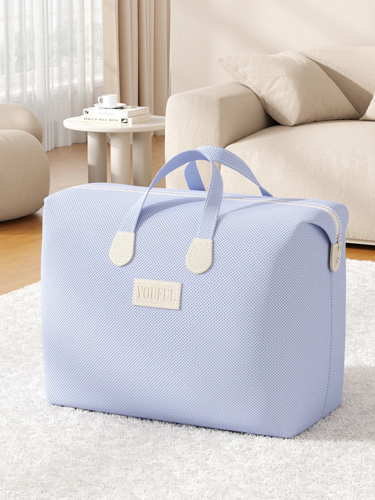 Oversized duffel bag Foldable moving doggy bag Handbag Clothing quilt storage bag College dormitory essentials Blue 4