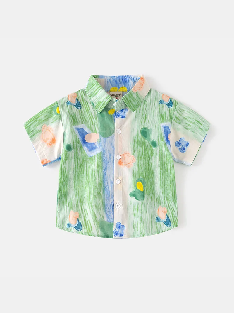 Kids Summer Short Sleeved Stripe Shirt