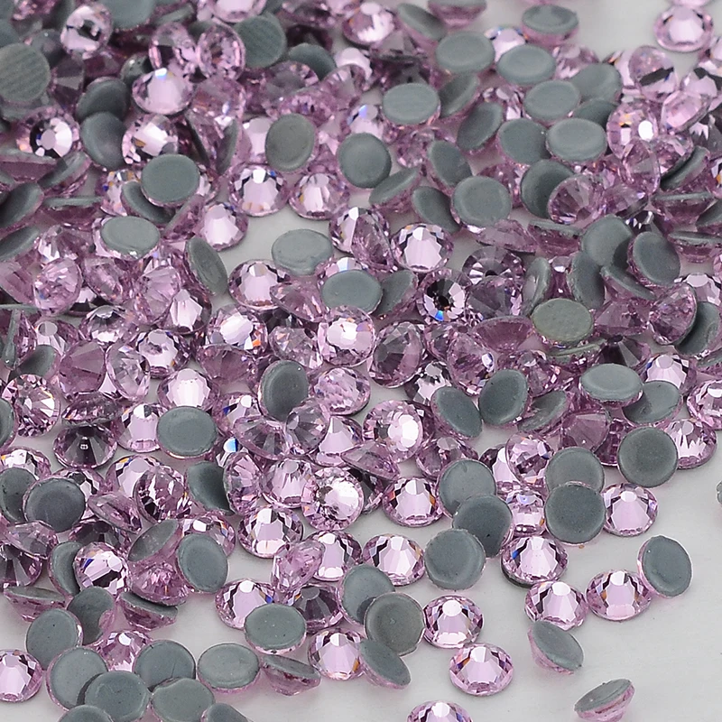 SS6-SS30 Glass Flatback Rhinestone Glitter Crystal Iron On Diamond Hotfix Rhinestones for DIY Clothes Fabric Red