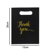 Sacs de courses en PE avec impression «merci», 50 pièces, sacs en plastique pliables pour cadeaux, accessoires de bijoux, emballage de sacs à main 2