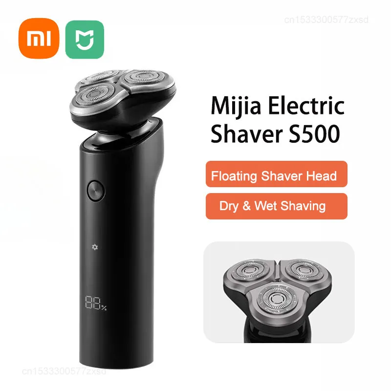 Iconic Brand Mijia S500 Electric Shaver 3 Blade Men's Dry & Wet Shaving Washable Beard Shears Beard Trimmer for Mens Electric Shaver
