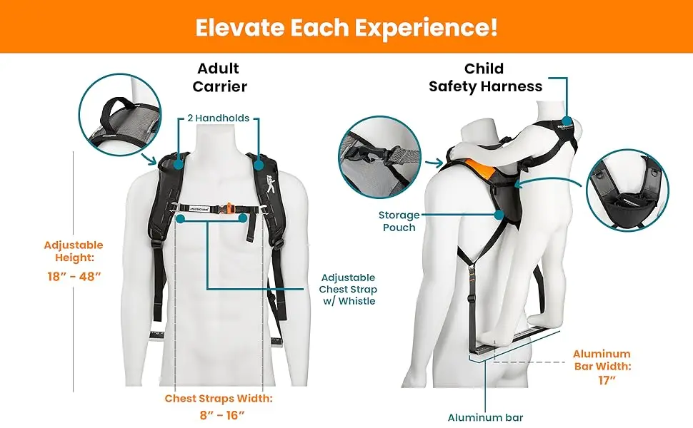 Upgrade every experience with our toddler carrying backpack.