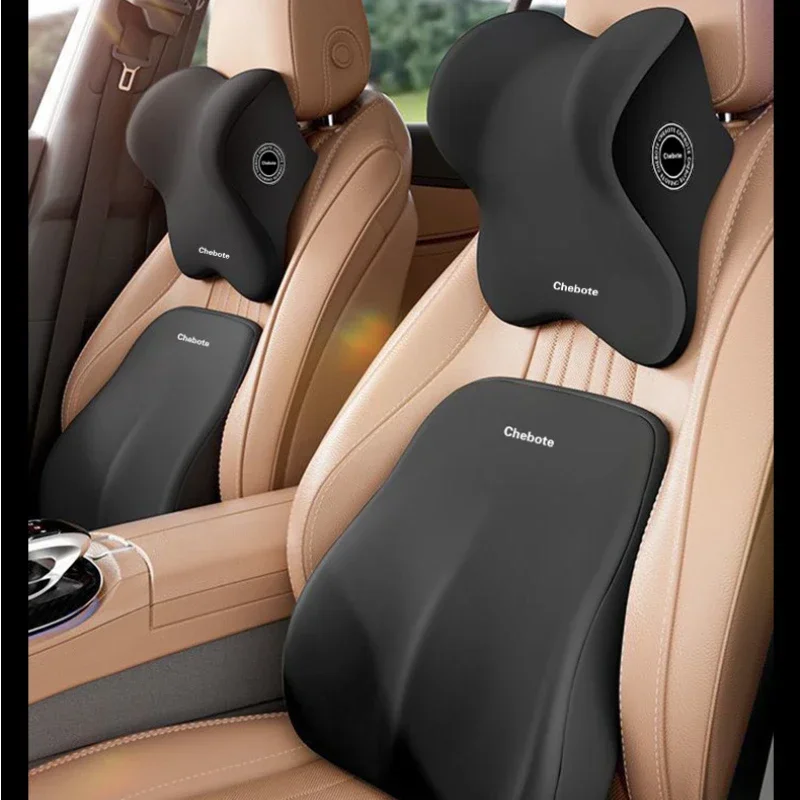 Car Pillow Memory Cotton Neck Waist Support Pad Headrest Seat Back Cushion Driver Lumbar