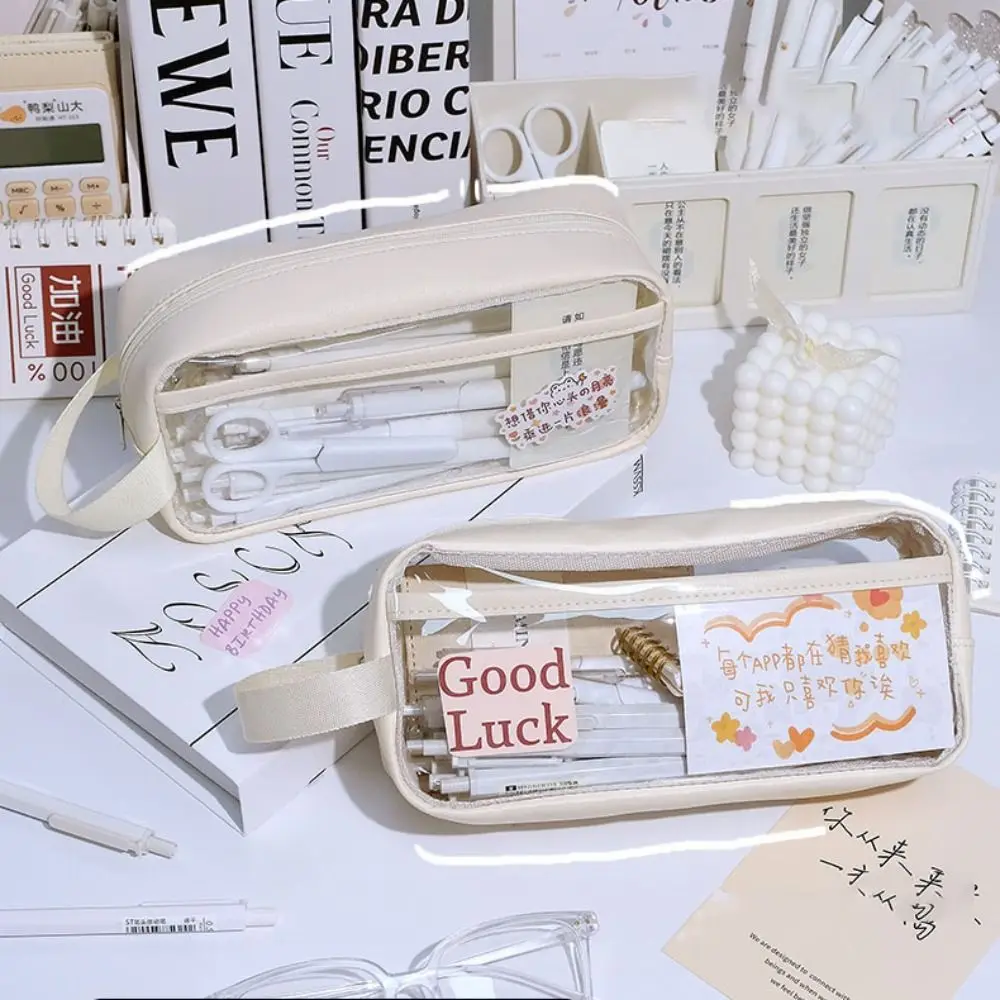 

Transparent Pencil Case Large Capacity Pencil Pouch School Supplies Pen Case Trousse Estuches Escolares Stationery Pencilcase