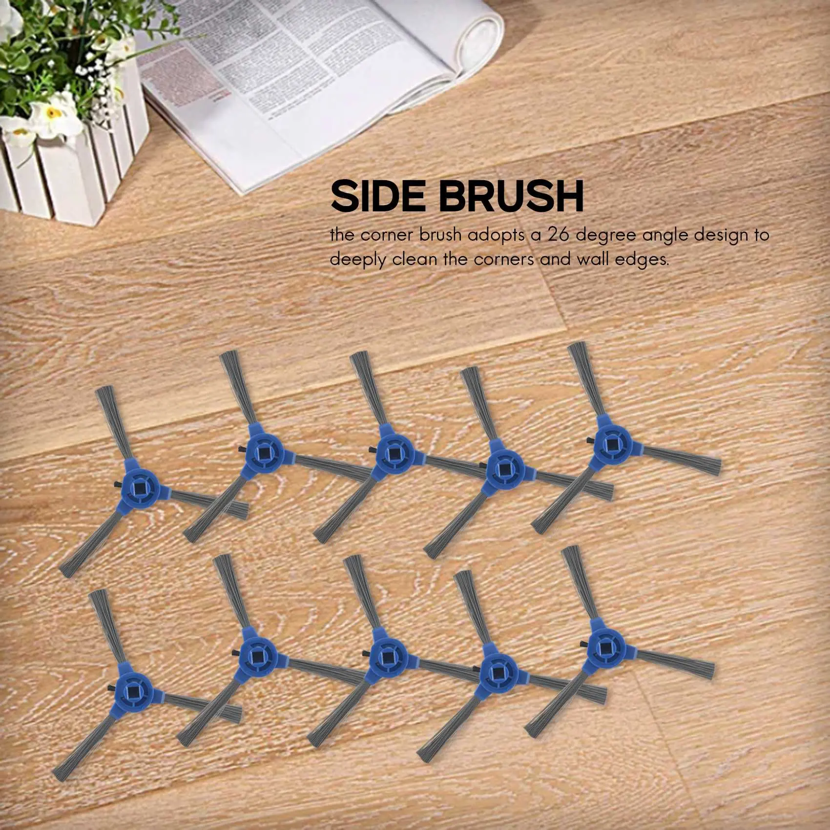 10 Pack Replacement Side Brush For Eufy Robovac 11S 15T, 30, 30C, 15C