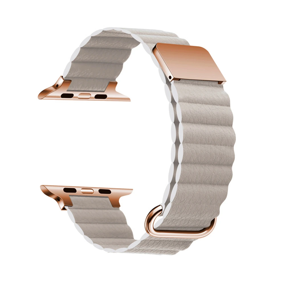Elegant Leather Magnetic Strap for Smartwatch - Women's Fashion Bracelet