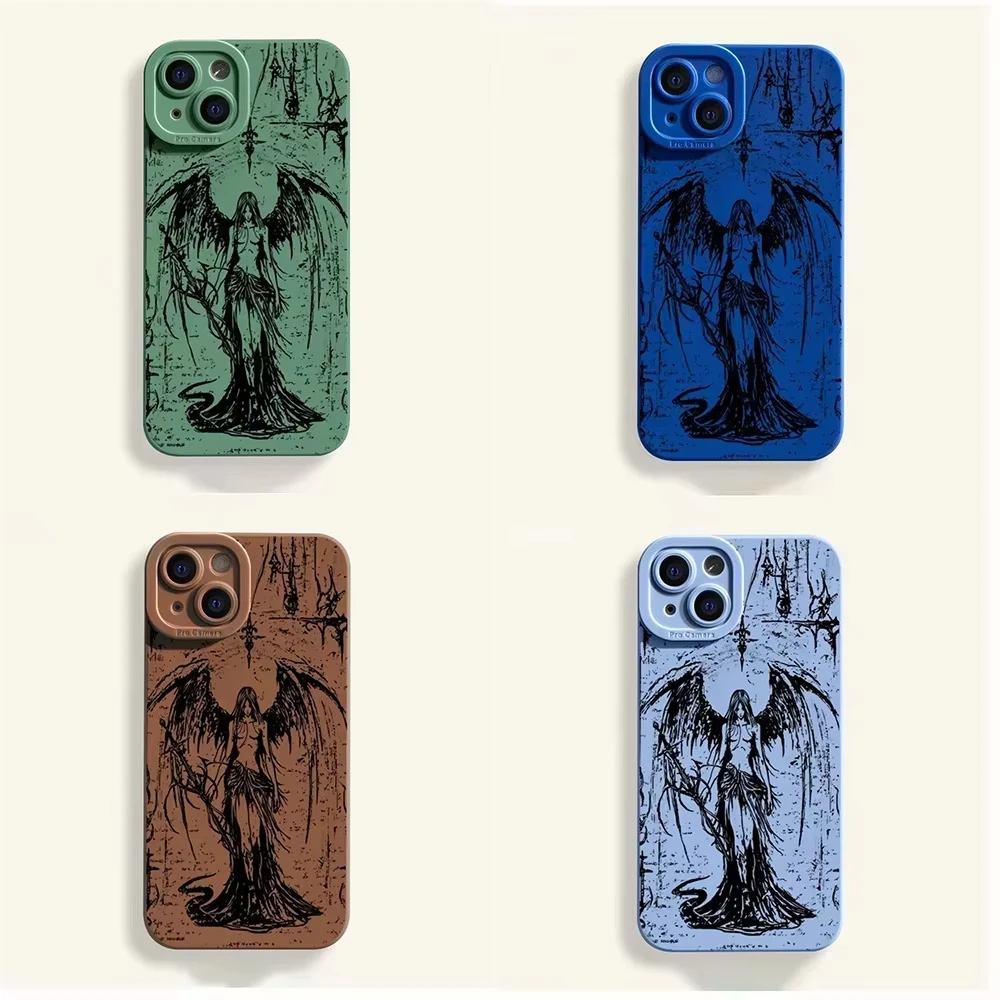Luxury Black Angel Death Demon Phone Case Cover