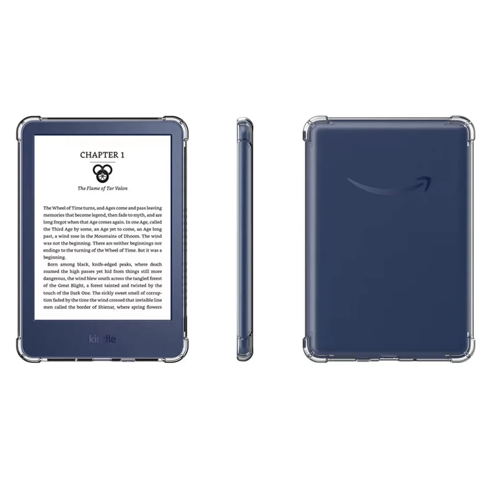 Coque Transparente Pour Kindle 6 Pouces 11e Génération (2022/2024) – Silicone Anti-Rayure + 50 Stickers Lecture