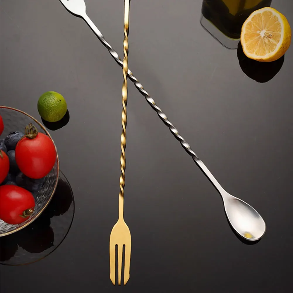 Description Picture 6 of itemCreative Long Spiral Handle Cocktail Spoon Stainless Steel Whisky Wine Mixing Spoon Shaker Muddler Stirrer Bar Accessories