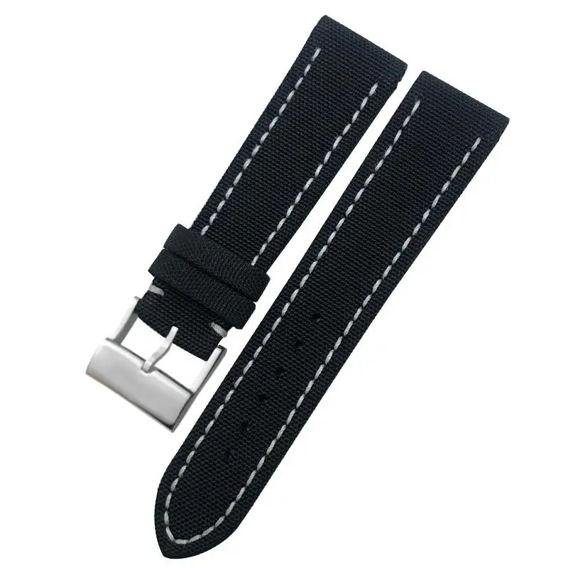 SCHIK 22mm Green Gray Black Nylon Fabric Watchband For Breitling Strap For NAVITIMER WORLD Avenger/Navitime Wristband