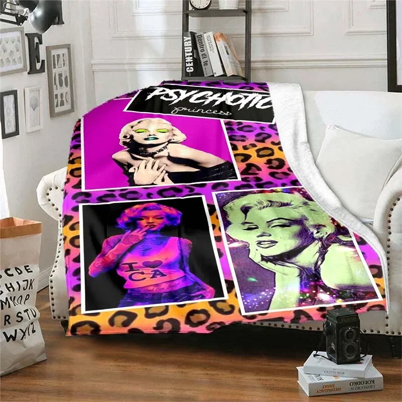 Marilyn Monroe Pattern Baby Blanket Cartoon Vintage Fashion Printed Throw Blankets Daily for Beds Soft Comfortable Birthday Gift 4