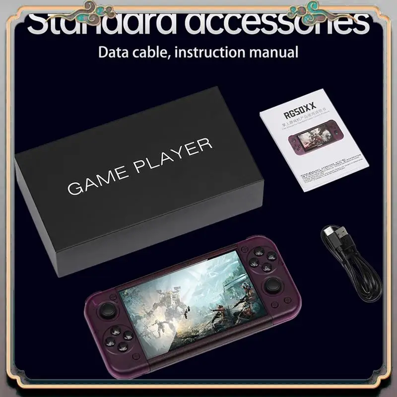 RG50XX Handheld Retro Game Console 5Inch Display 64G 20000+Video Games 3D Joystick LINUX For GBC GBA PSP 19+Simulator A