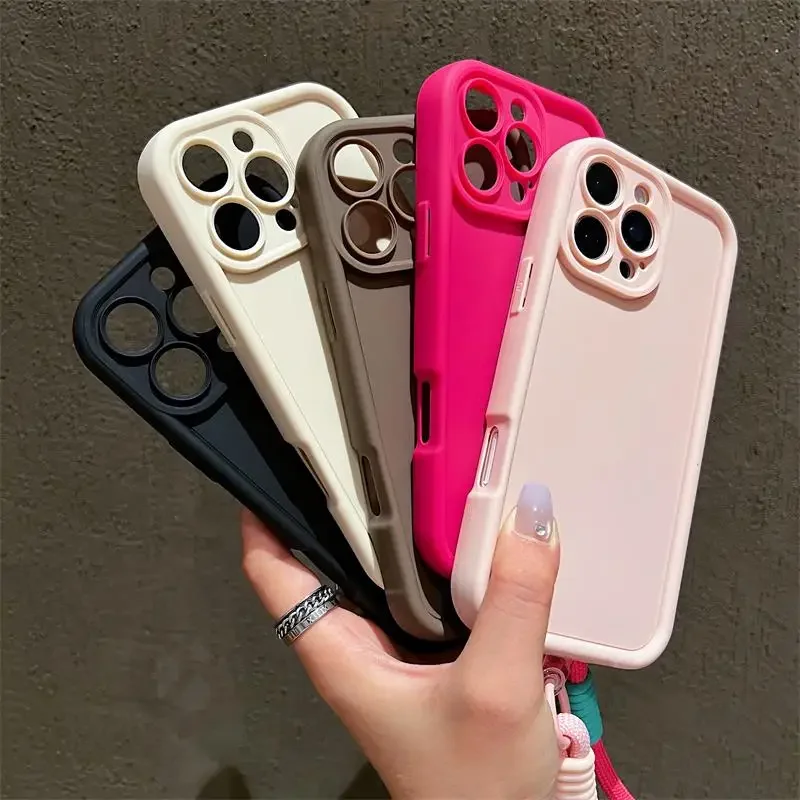 Silicone Shockproof Phone Case with Lanyard and TPU Cover