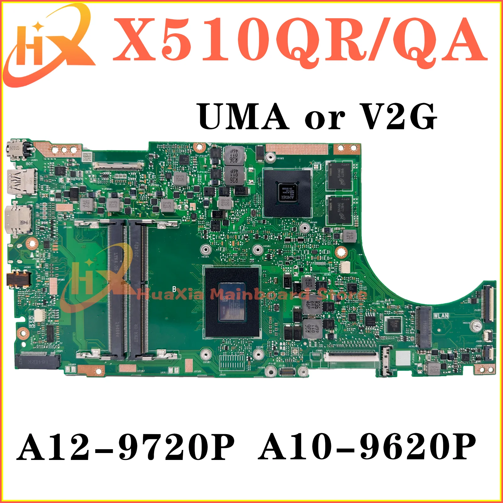 

X510QR Mainboard For ASUS A510Q F510Q X510QA X510Q V580Q Laptop Motherboard A10 A12 UMA/V2G DDR4