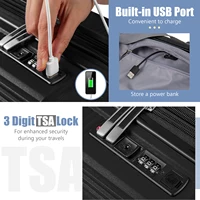 Ensemble de bagages 2 pièces, valise à main de 20 pouces + étui à cosmétiques de 14 pouces, valise de voyage extensible 5